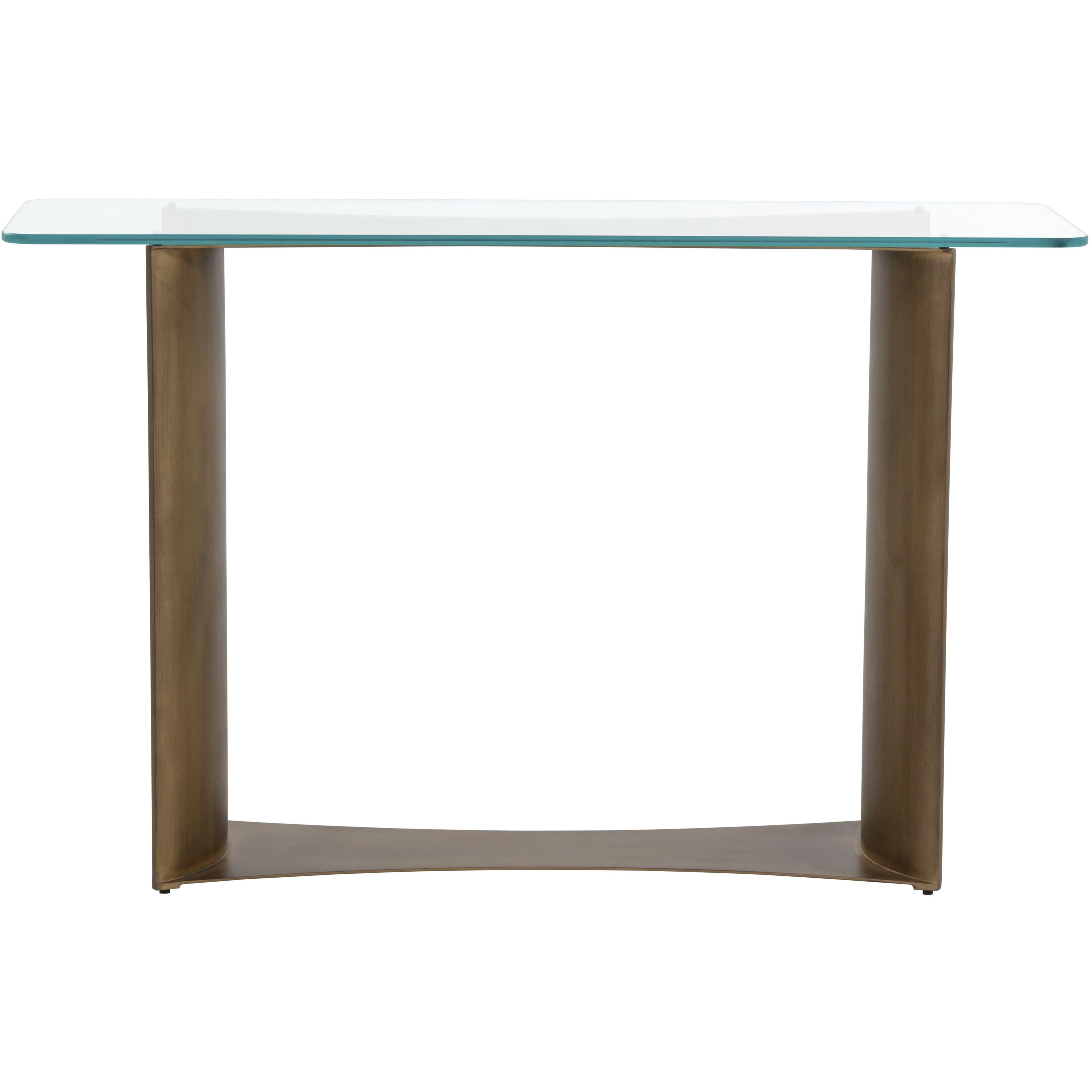 Denver 51 X 15 inch Clear / Antique Brass Console Table